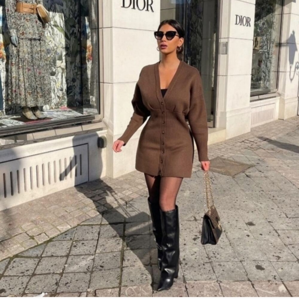 Zara Knit Cardigan Dress